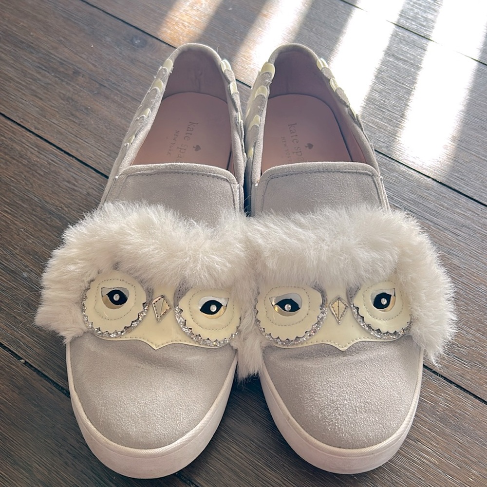 Kate Spade Lefferts Grey Suede Owl Shoes